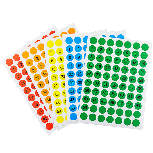 Sequentially Numbered Stickers  Small Number Round Stickers